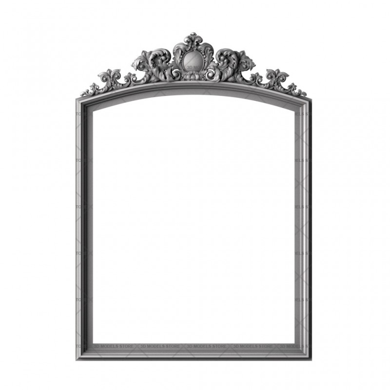 Frame rectangular with crown, 3d models (stl)