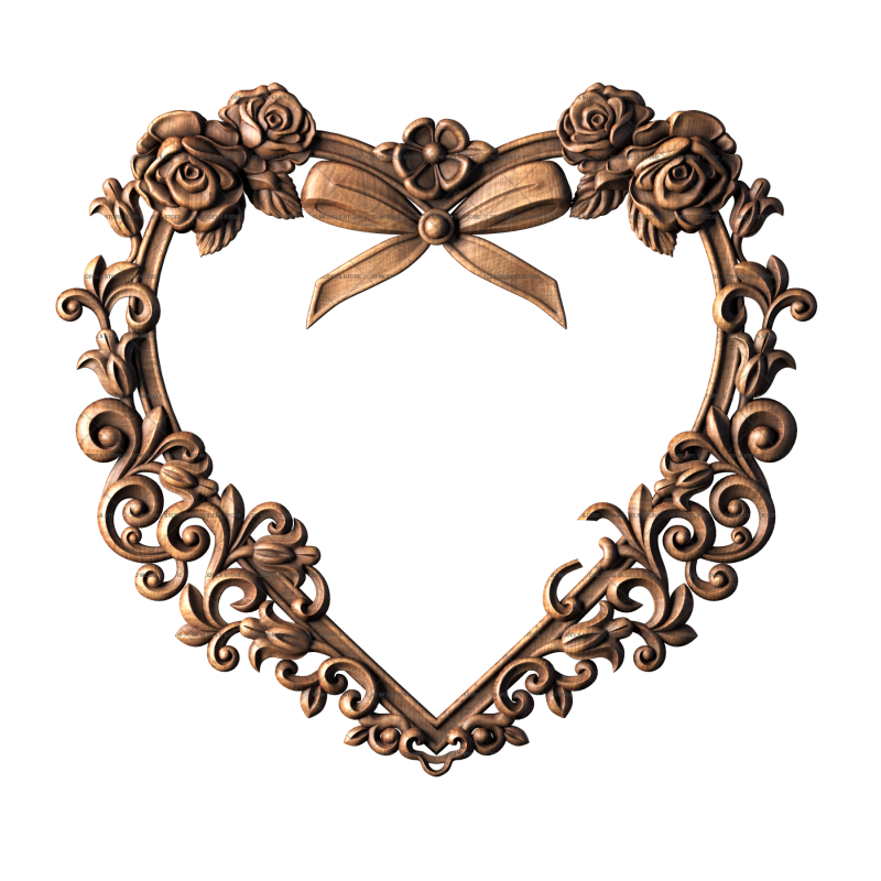 Frame in the shape of a heart, 3d models (stl)