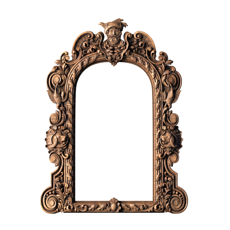 Frame with crown (mascaron), 3d models (stl)