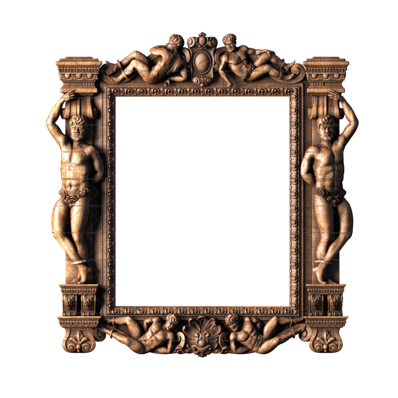 Frame with antique figures, 3d models (stl)