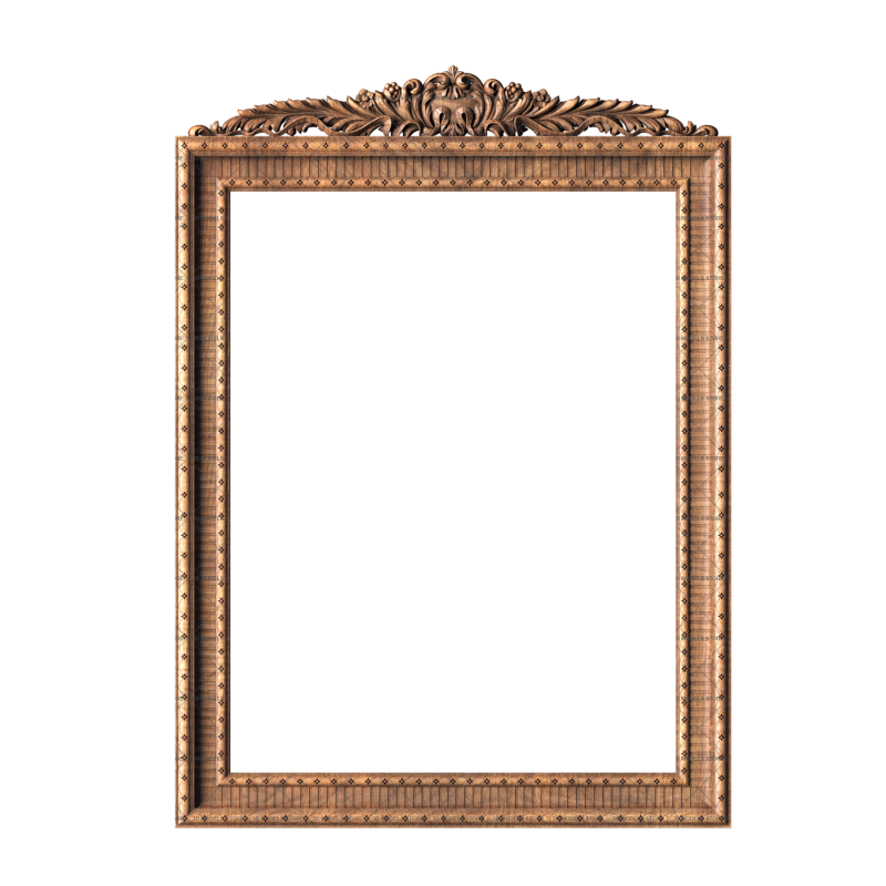 Rectangular frame with crown, 3d models (stl)