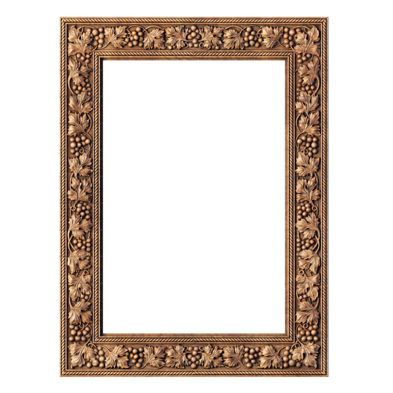 Rectangular frame with vine, 3d models (stl)