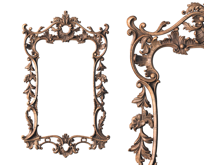 Baroque rectangular frame, 3d models (stl)