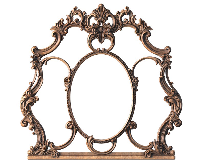 Round baroque frame, 3d models (stl)
