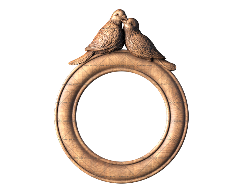 Frame with pigeons, 3d models (stl)