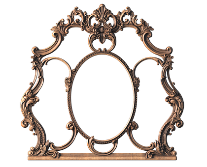 Round baroque frame, 3d models (stl)