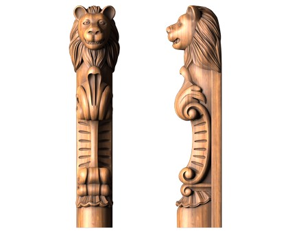 Pillar with a lion, 3d models (stl)