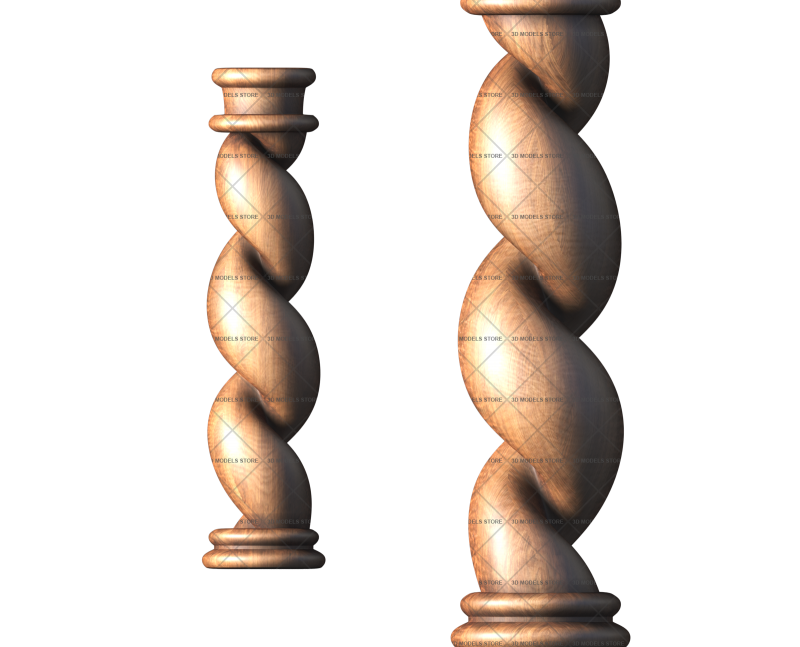 Twisted pole, 3d models (stl)