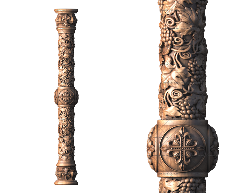 Pole with vine, 3d models (stl)