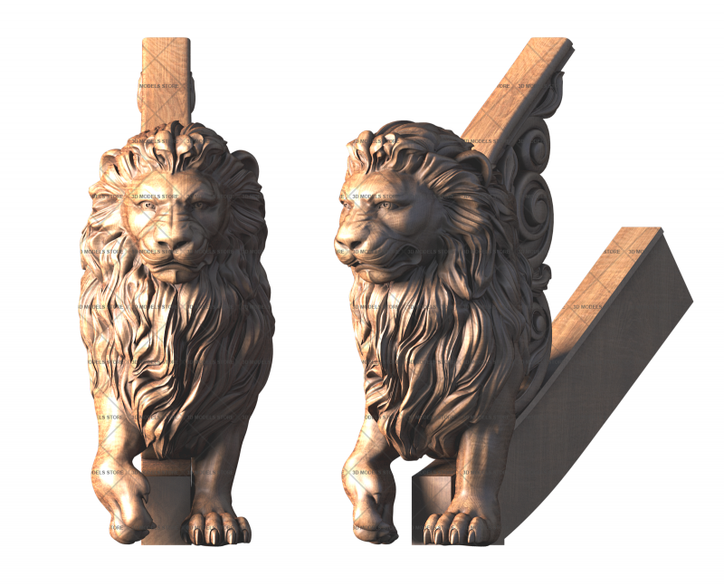 Column with a lion, 3d models (stl)