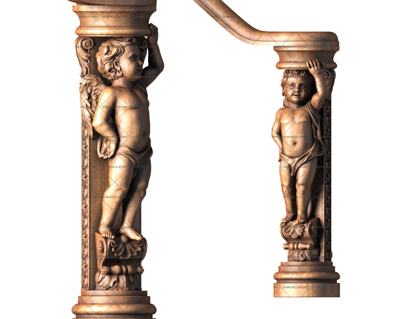 Pillar with an angel, 3d models (stl)