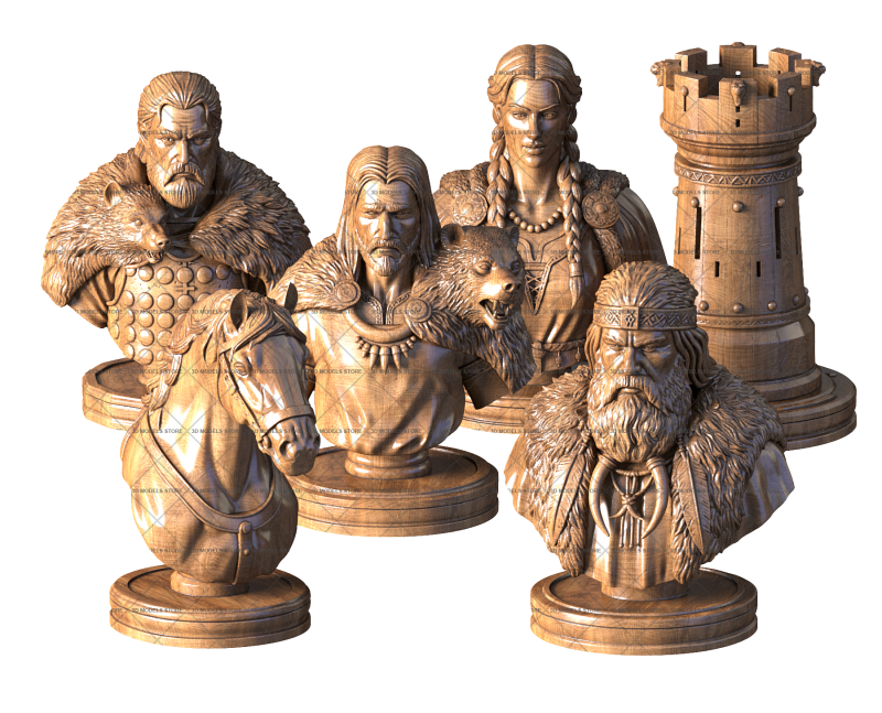 Chess Ancient Germany, 3d models (stl)