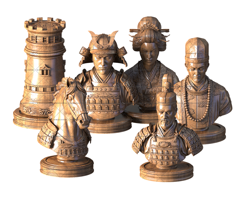 Chess Ancient Japan, 3d models (stl)