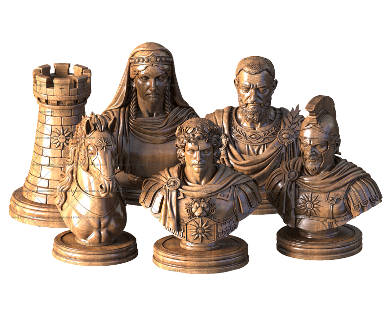 Chess pieces of Alexander the Great’s army, 3d models (stl)