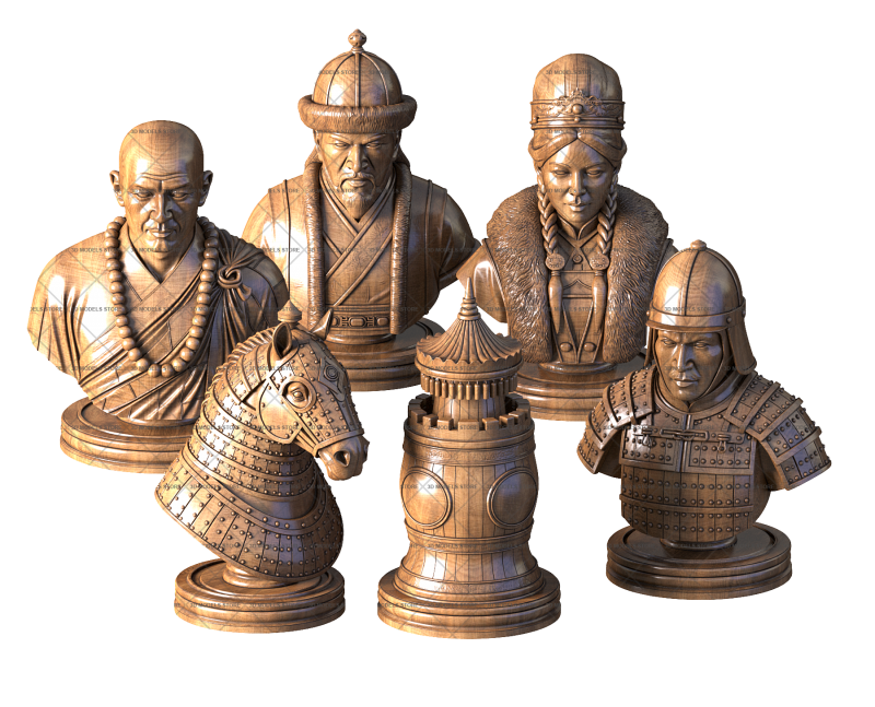 Chess of the Qin Dynasty, 3d models (stl)