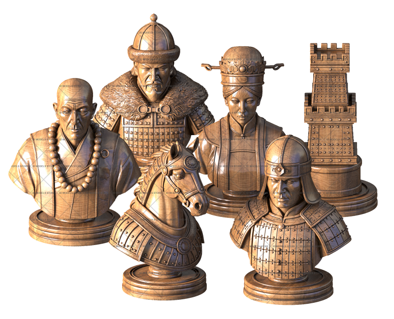 Chess: China, Qin Dynasty, 3d models (stl)