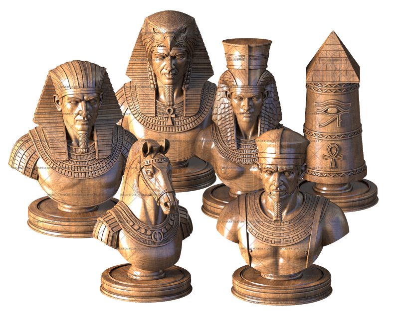 Chess of Ancient Egypt, 3d models (stl)