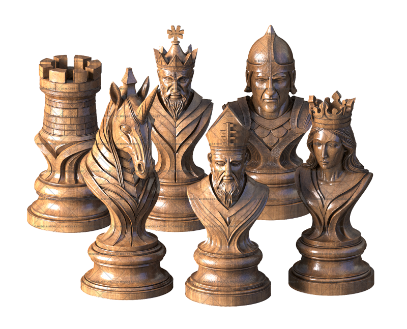 Classic Chess set, 3d models (stl)