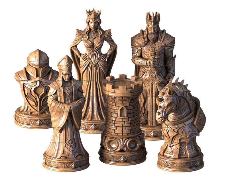 Royal Series Chess set, 3d models (stl)