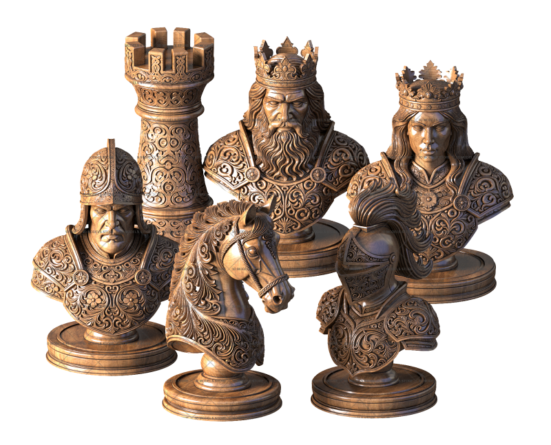 Royal Chess Set, 3d models (stl)