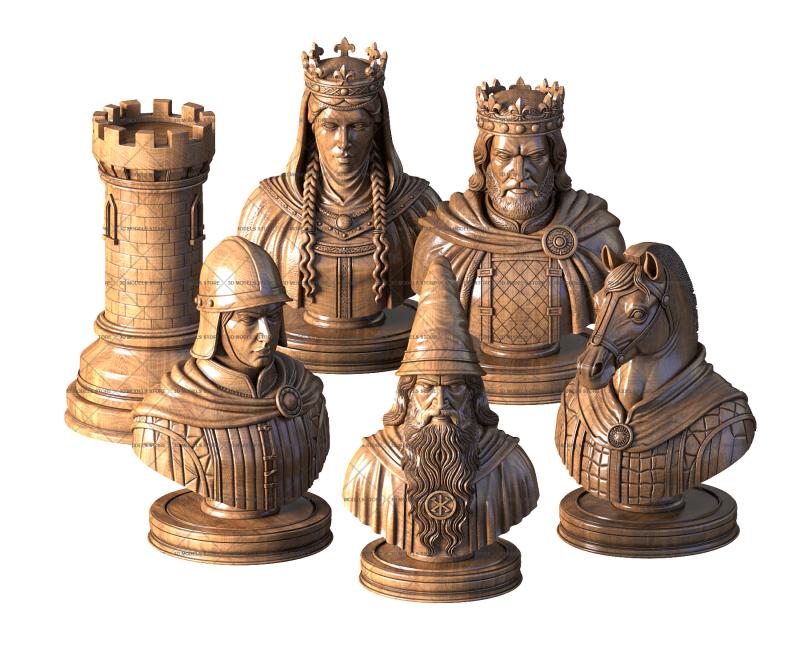 Chess set  Medieval England, 3d models (stl)