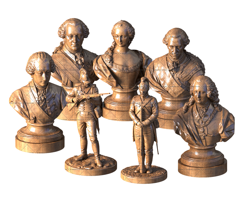 Chess Set, Figures of the Austrian Empire, 18th century, 3d models (stl)