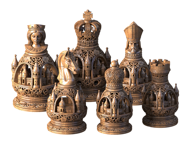 Chess Set Openwork, 3d models (stl)
