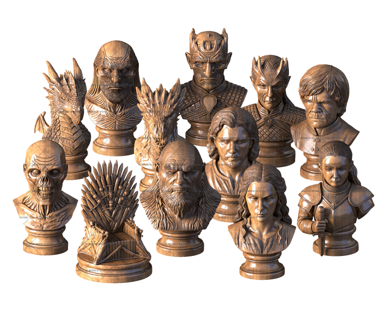 Chess set Game of Thrones, 3d models (stl)