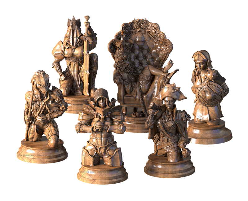 Chess set, 3d models (stl)
