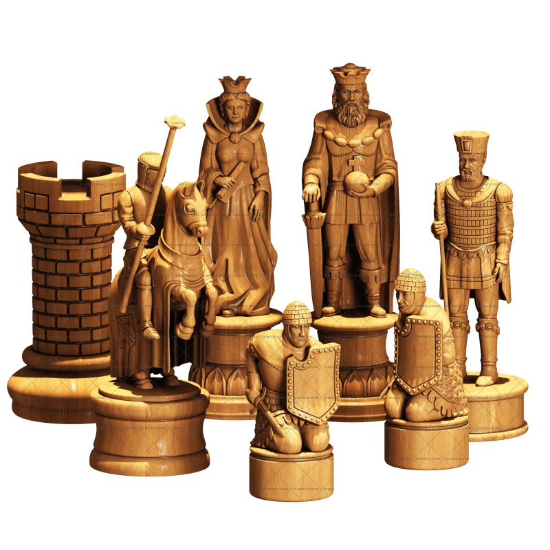 Designer chess set - 3d (stl) model, 3d models (stl)