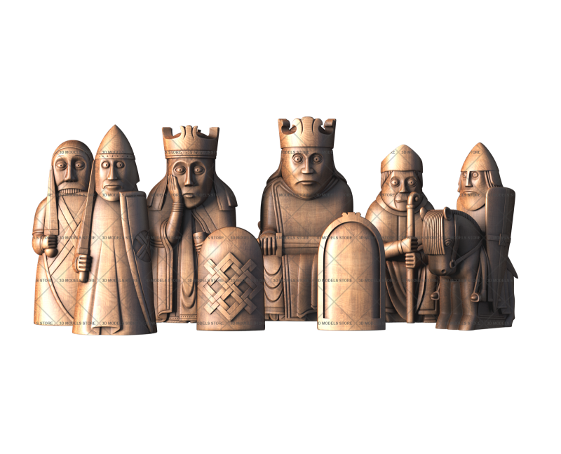 The Lewis chess pieces, 3d models (stl)