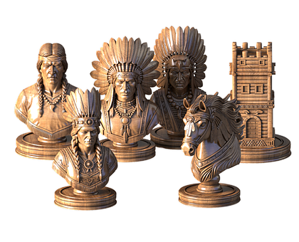 Chess The Wild West with Native Americans, 3d models (stl)