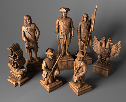 Chess Peter the Great, 3d models (stl)