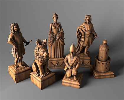 Chess Charles XII, 3d models (stl)