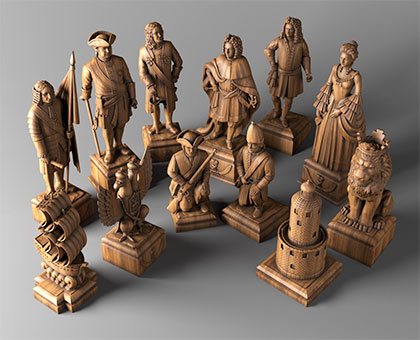 Chess Great Northern War (1700–1721), 3d models (stl)