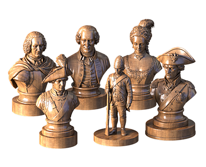 Prussian chess set (pieces) 18th century, 3d models (stl)