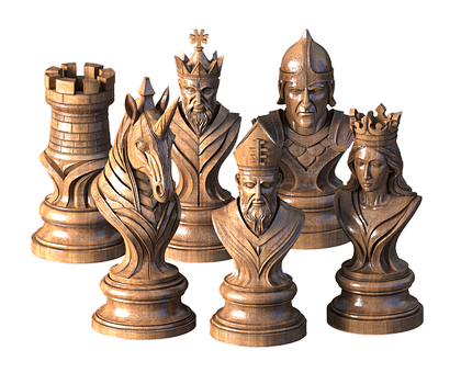 Classic Chess set, 3d models (stl)