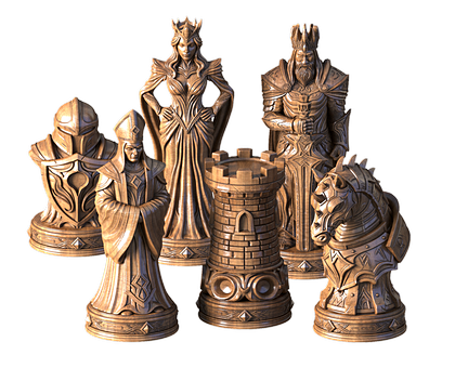 Royal Series Chess set, 3d models (stl)