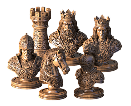 Royal Chess Set, 3d models (stl)