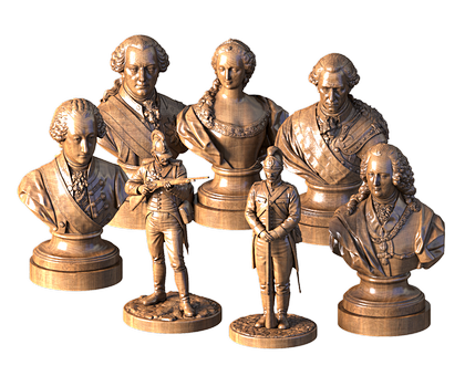 Chess Set, Figures of the Austrian Empire, 18th century, 3d models (stl)