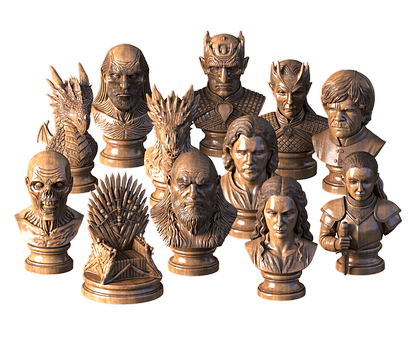 Chess set Game of Thrones, 3d models (stl)