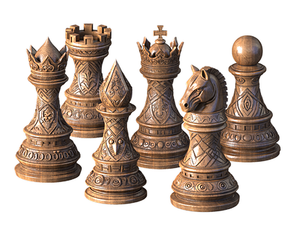 Chess set Staunton, 3d models (stl)
