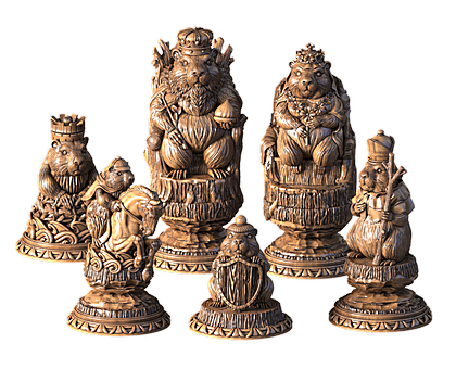 Chess set The Beaver Empire, 3d models (stl)