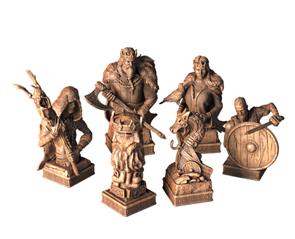 Chess set with the Vikings, 3d models (stl)