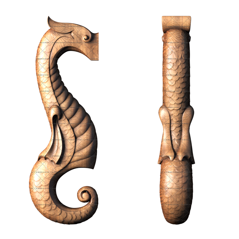Seahorse handle, 3d models (stl)
