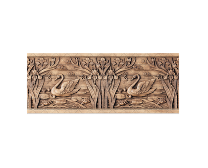 3D panel with figures of swans, 3d models (stl)