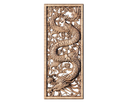 3D dragon panel, 3d models (stl)