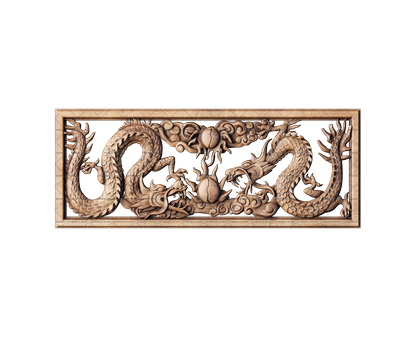 3D panel with dragons, 3d models (stl)