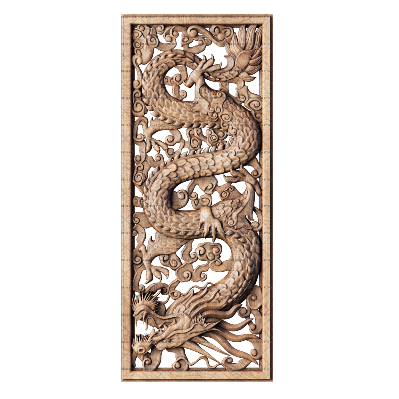 3D dragon panel, 3d models (stl)