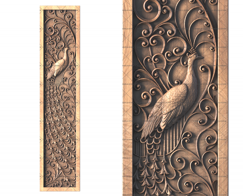 3D panel with bird, 3d models (stl)